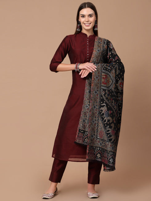 Women's Zari Kani Wool Shawl
